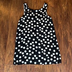 Black and White Geometric Print Dress with Bow Detail on Back